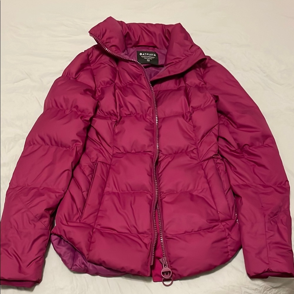 Athleta Magenta Downtown Puffer Jacket